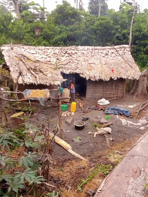 Un modèle de quelques maisons d’habitation dans le village Zimba